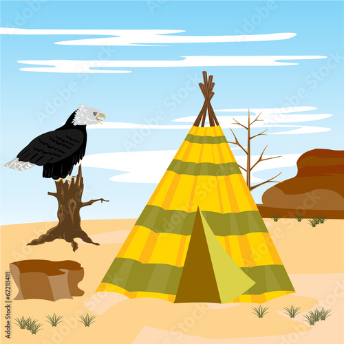 Wigwam in desert