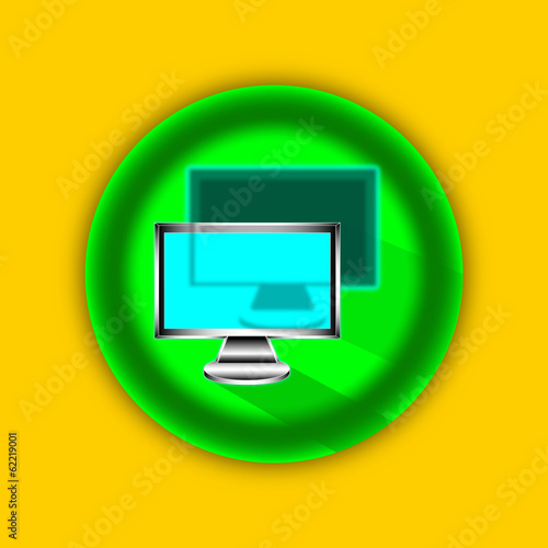 3d lcd screen green icon