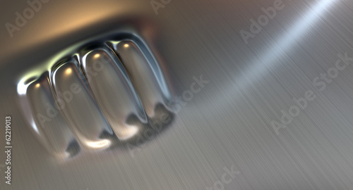 Photography Fist Punched Metal