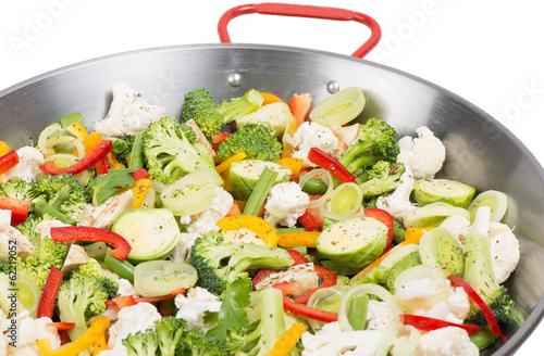 vegetables in a big pan