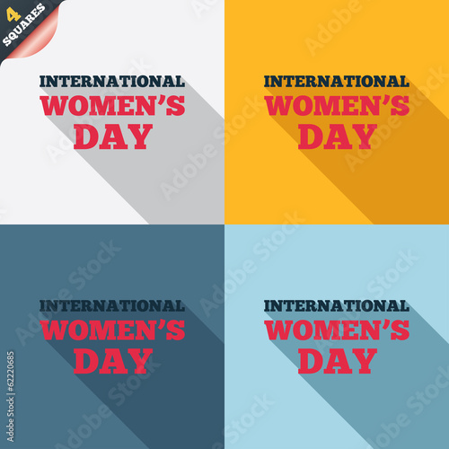 8 March International Women's Day sign icon.