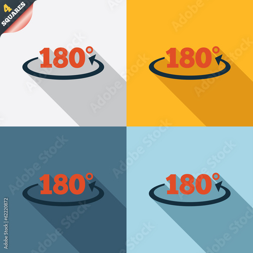 Angle 180 degrees sign icon. Geometry math symbol