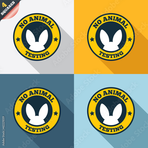 No animals testing sign icon. Not tested symbol