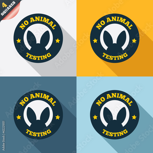 No animals testing sign icon. Not tested symbol
