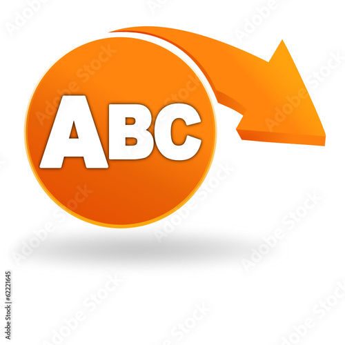 alphabet sur bouton orange