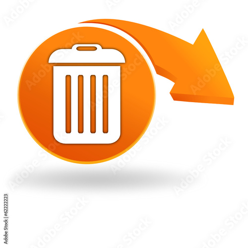 poubelle sur bouton orange