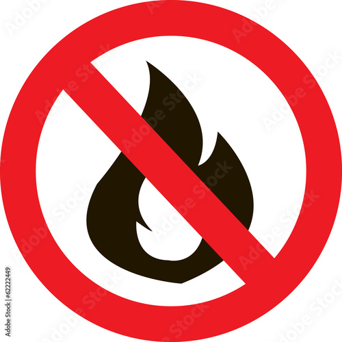 No Fire flame sign icon. Fire symbol.