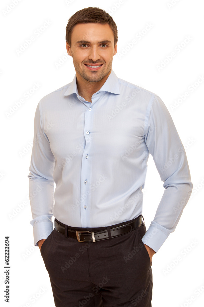 Portrait of young happy smiling business man, isolated Portrait of young happy smiling business man, isolated