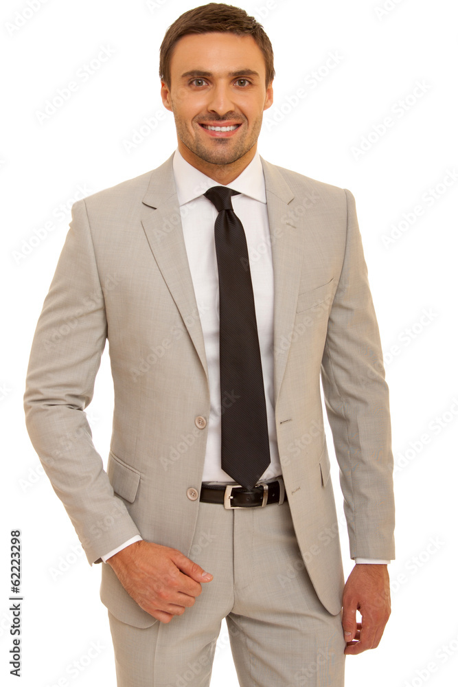 successful businessman. Man in suit and tie. Isolated on white successful businessman. Man in suit and tie. Isolated on white