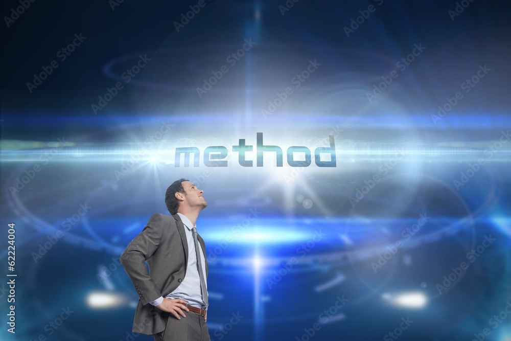 Method against futuristic black background with circles Method against futuristic black background with circles
