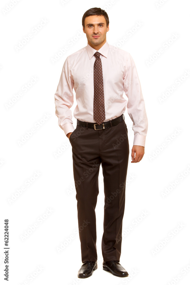 Portrait of young happy smiling business man, isolated Portrait of young happy smiling business man, isolated