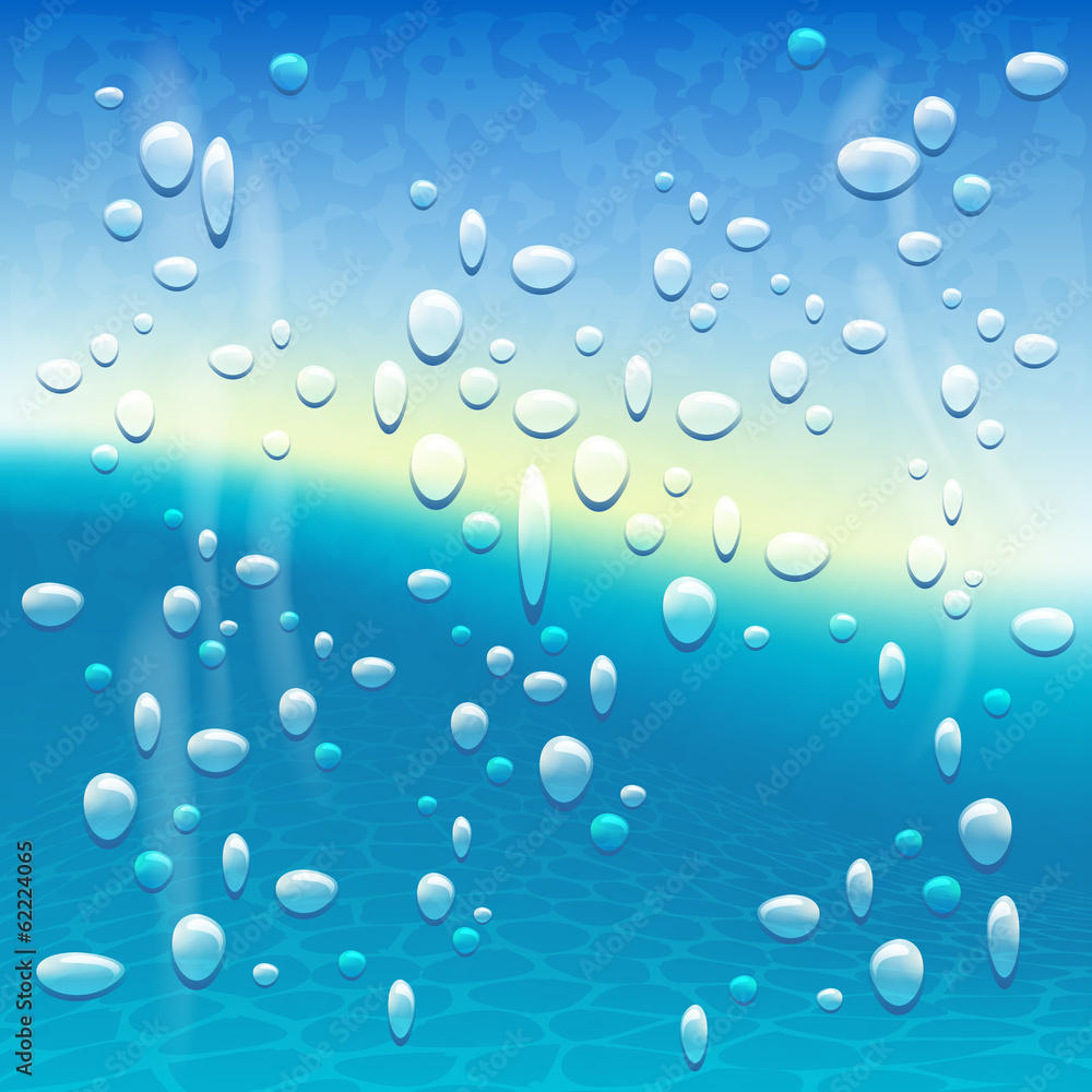 Blue abstract background with drops
