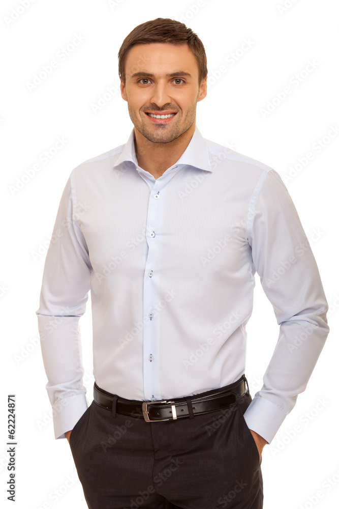 Portrait of young happy smiling business man, isolated Portrait of young happy smiling business man, isolated