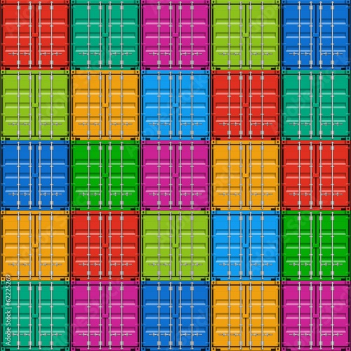 Freight shipping, stacked cargo containers - seamless