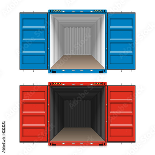Freight shipping, open cargo containers