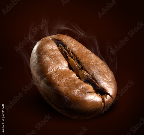 steaming coffee bean