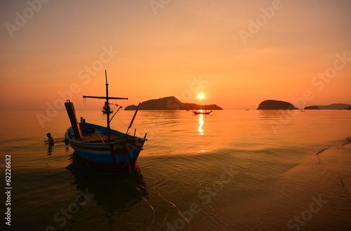 Long Tail Boat at Sunrise Beach