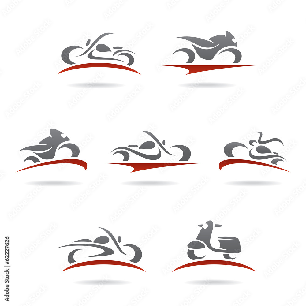 Obraz premium Motorcycles set. Vector