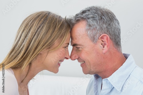 Side view of a happy couple looking at each other