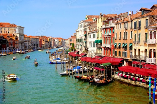 Beautiful Grand Canal of Venice, Italy from Rialto bridge