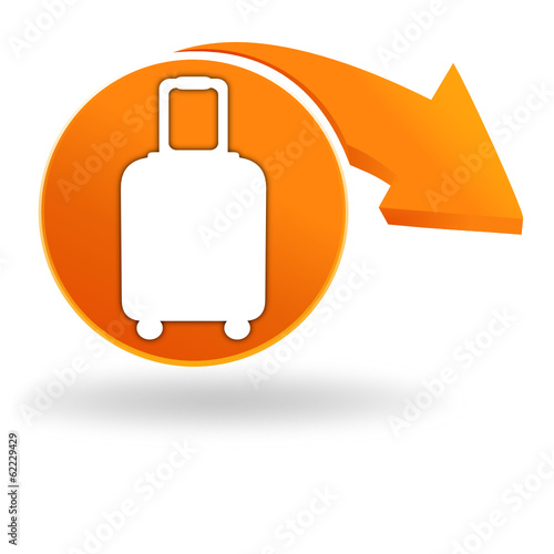 valise sur bouton orange