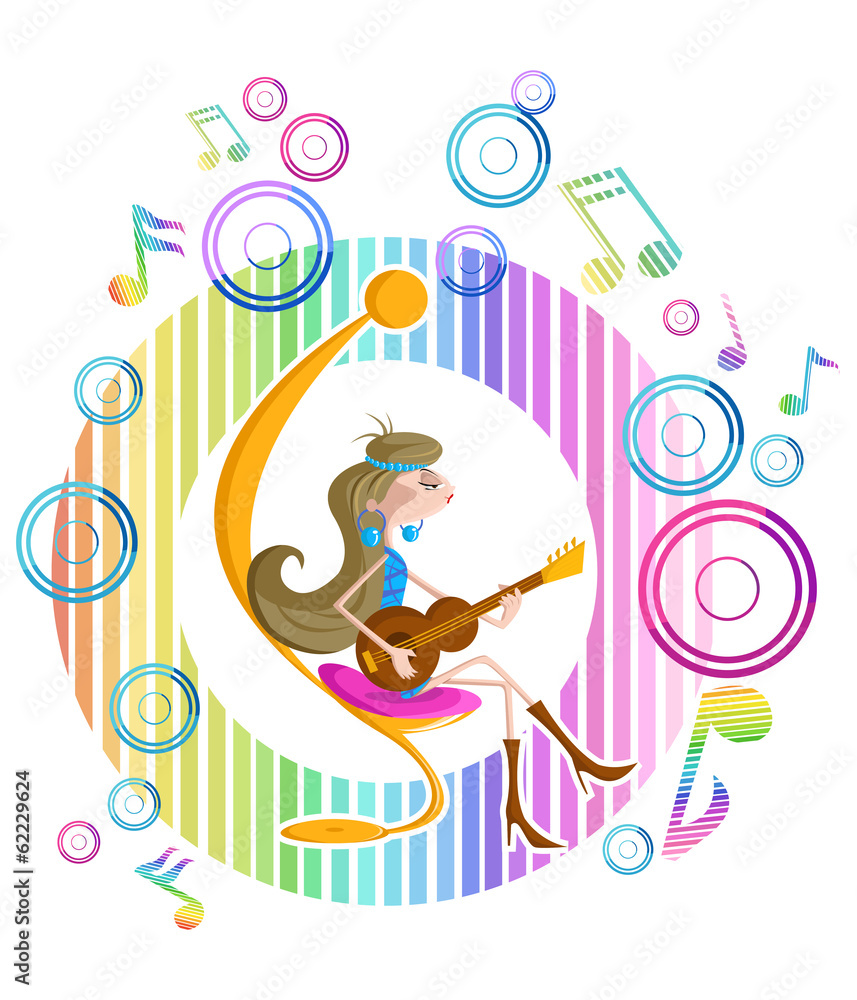 Fototapeta premium Girl playing guitar