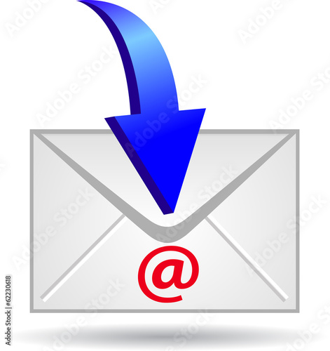 Letter with blue arrow