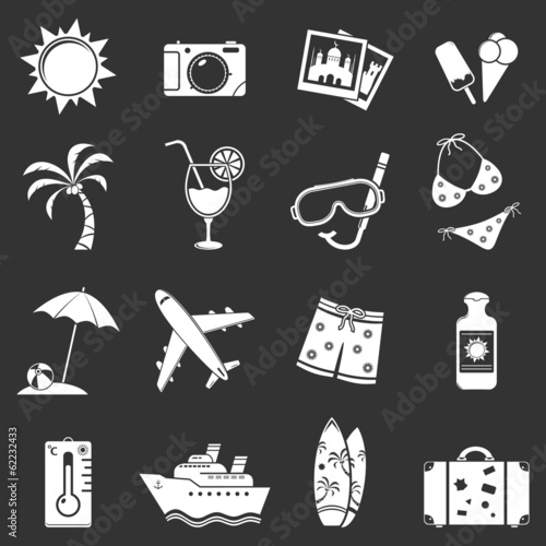Summer icons set. Vector