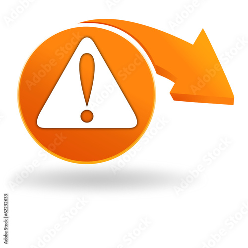 danger sur bouton orange
