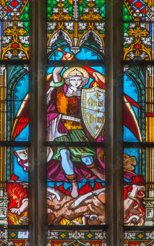 Photography Bratislava - St. Michale archangel from windowpane in cathedral