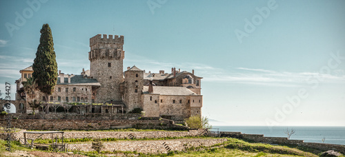 Stavronikita monastery, Mount Athos, Halkidiki, Greece photo