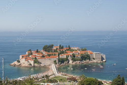 island town St.Stephan in adriatic sea, Montenegro