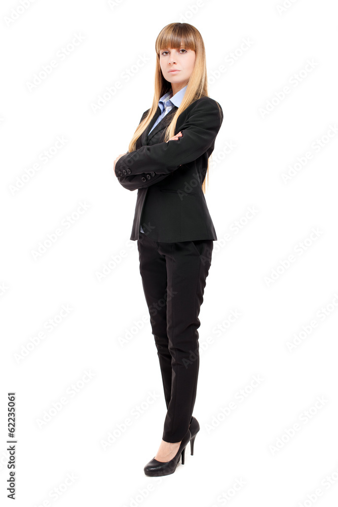 Full length businesswoman isolated on white Full length businesswoman isolated on white