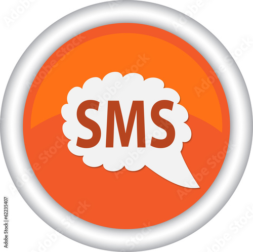 Круглый векторный знак с надписью SMS