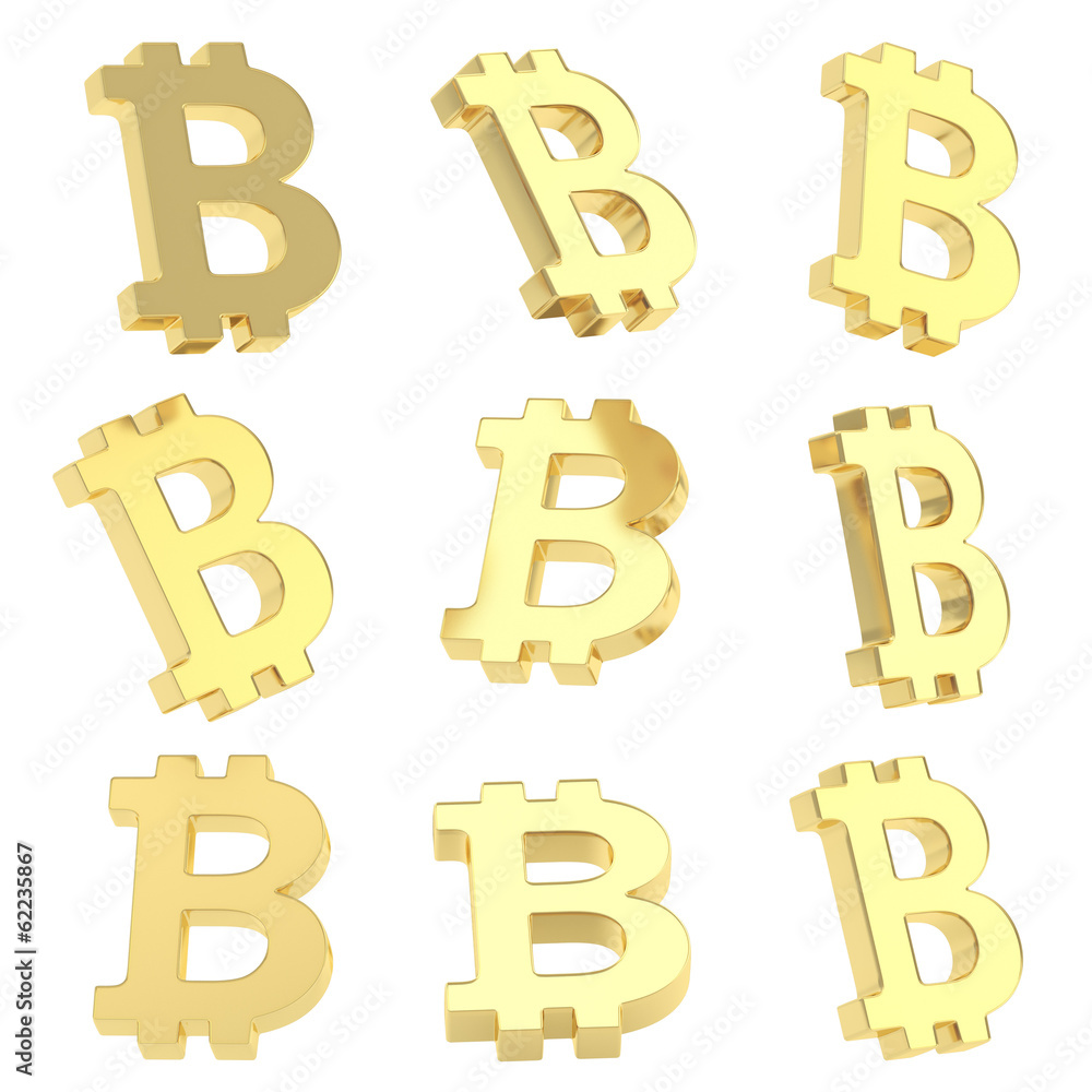Bitcoin currency sign render Bitcoin currency sign render