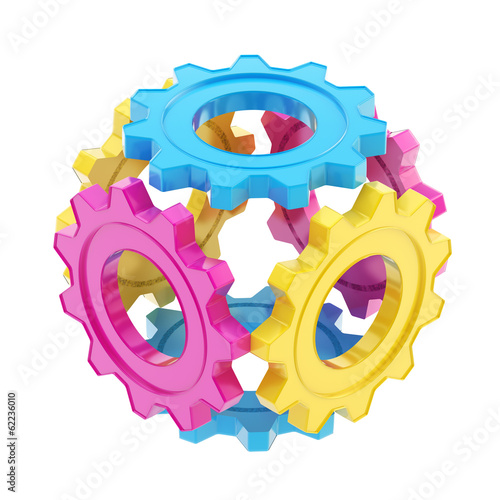 Sphere made of cogwheel gears isolated