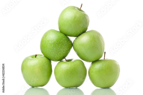 Äpfel liegen in reihe