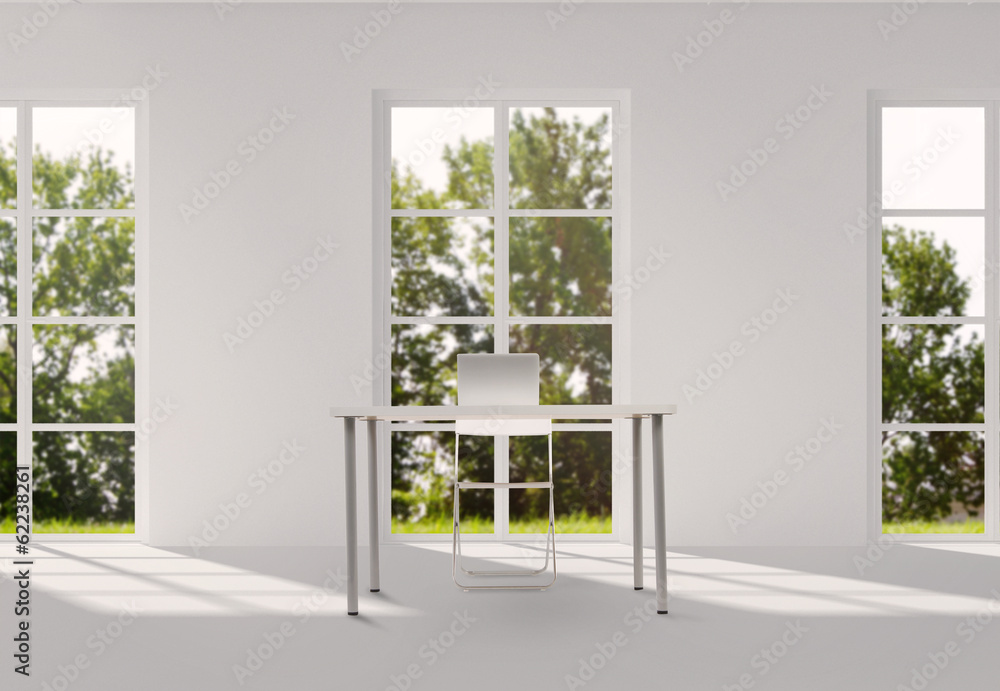 Obraz premium laptop standing on table