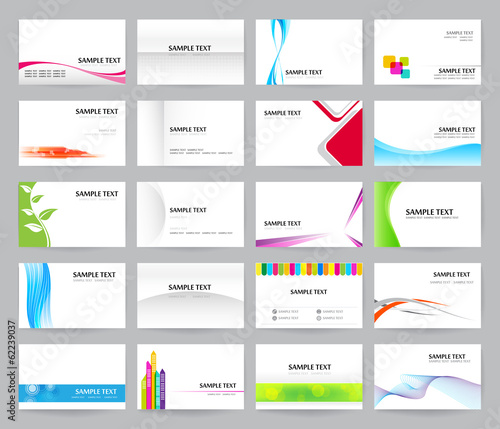 Set of 20 Clear style  namecard Template Set 01