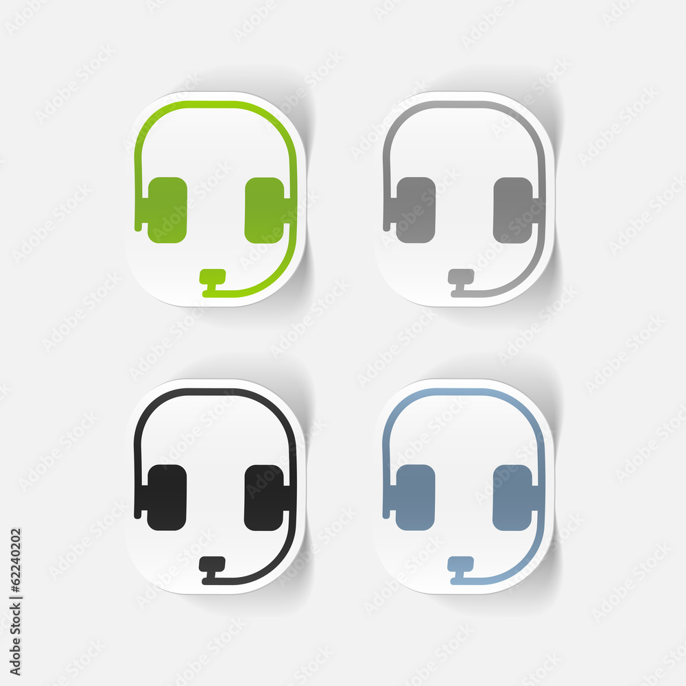 realistic design element: headphones realistic design element: headphones