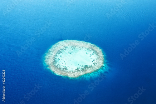 Atolls and islands in Maldives from aerial view