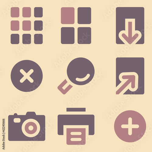 Image viewer web icons retro color series