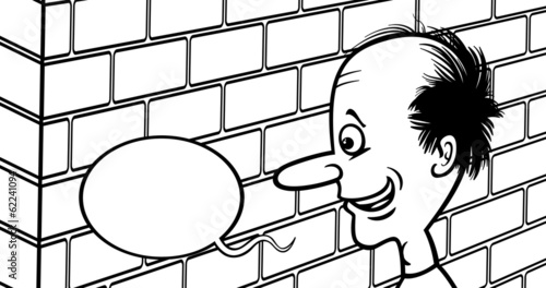 talking to a brick wall cartoon