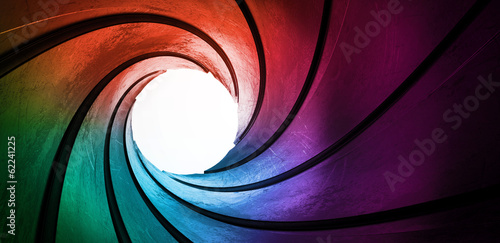 3d rainbow colored abstract frame barrel tube