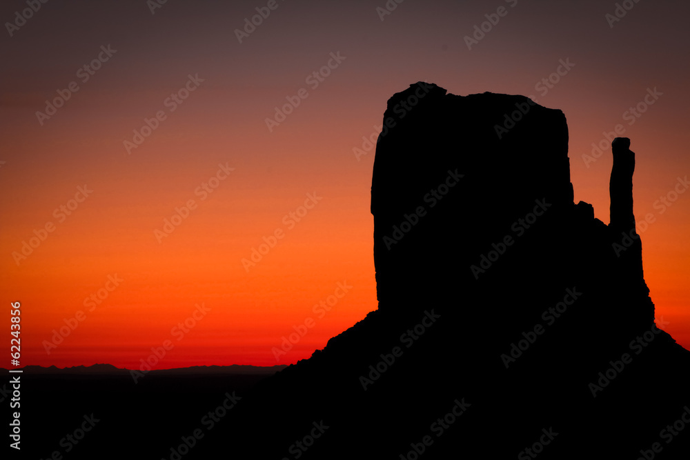 Colorful sunrise at Monument Valley