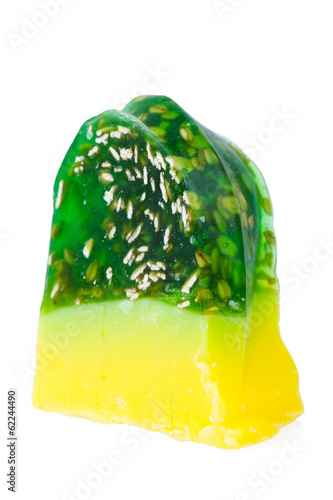 Yellow-green aromatic soap