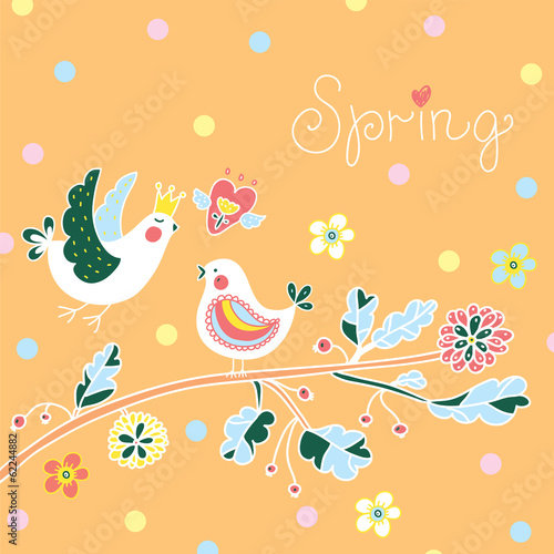 Cute spring postcard