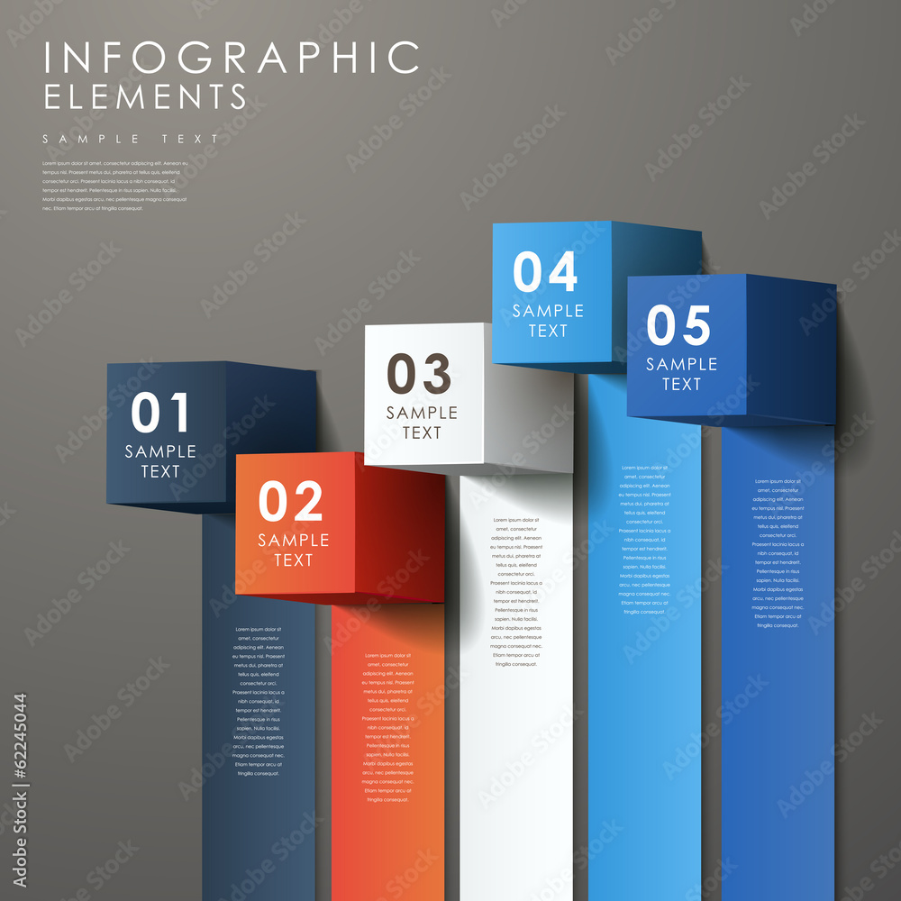 abstract 3d cube infographics
