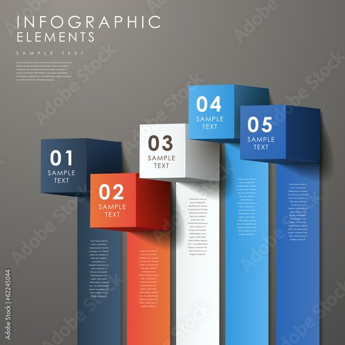 abstract 3d cube infographics
