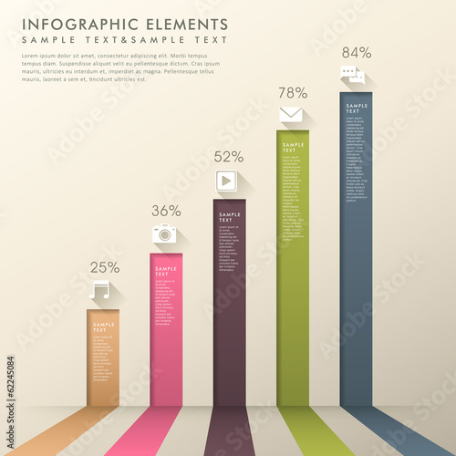 abstract 3d bar chart infographics